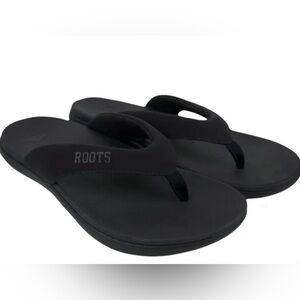 Roots Women's Straps Plush Feel Slides Black